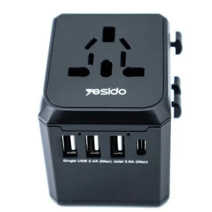 Yesido MC10 Universal Travel Adapter with 4 USB Ports