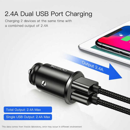 Yesido Y29 Dual USB 2.4A Mini Plastic Car Charger