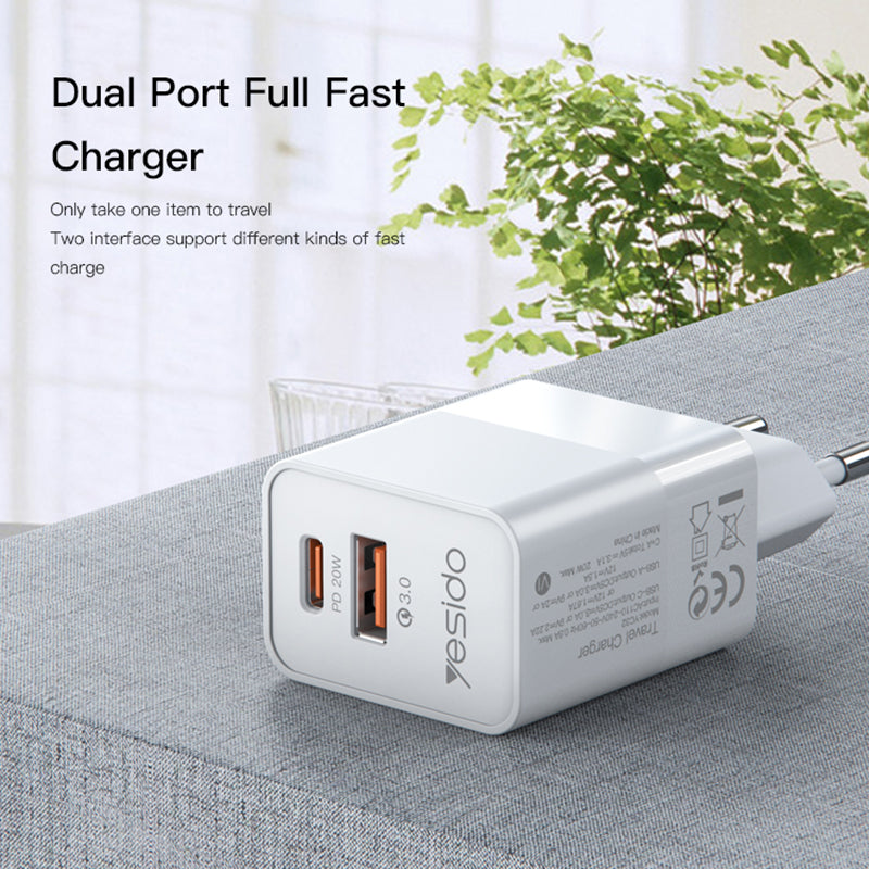 Yesido YC32-EU PD 20W + QC3.0 Quick Charger