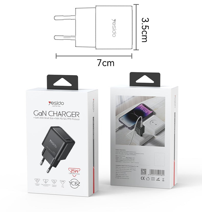 Yesido YC62 25W GaN Fast Charger