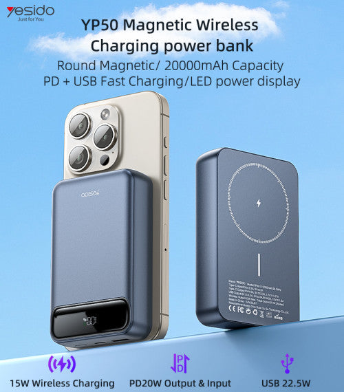 Yesido YP50 20000mAh Power Bank 35W Fast Charging