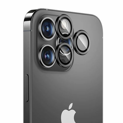 BLUEO NPB28 Original Metal Frame Lens Protector Glass (3 pcs/package) - Black for iPhone 16 Pro/16 Pro Max